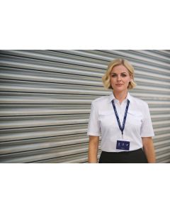 Dames pilotenblouse met korte mouwen