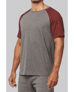 Tweekleurig Triblend sport-t-shirt met korte mouwen volwassene