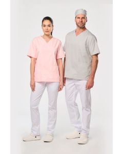 Unisex tuniek met korte mouwen in polykatoen