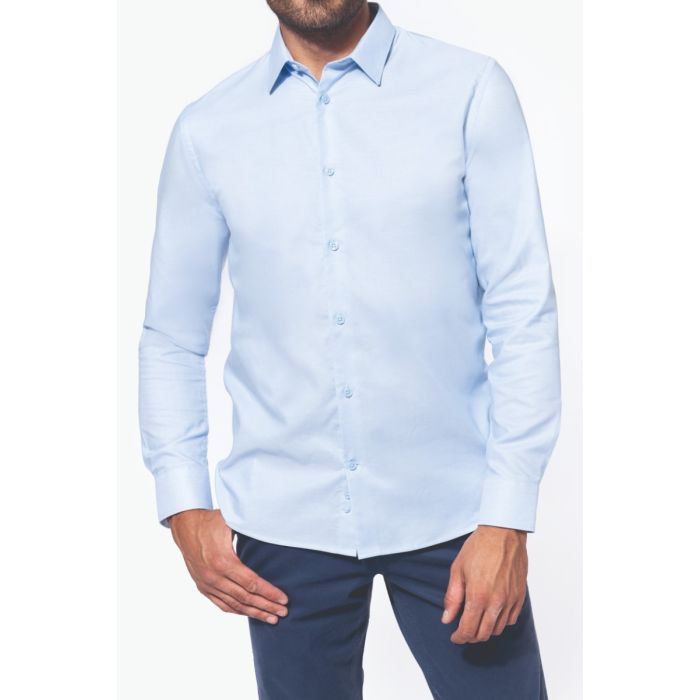 Heren overhemd Oxford lange mouwen