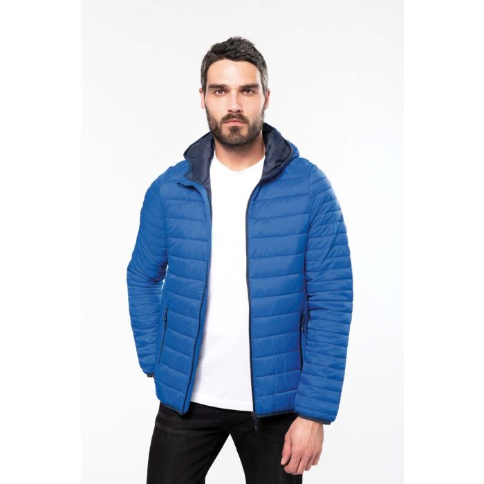 Mens lightweight hooded padded jacket