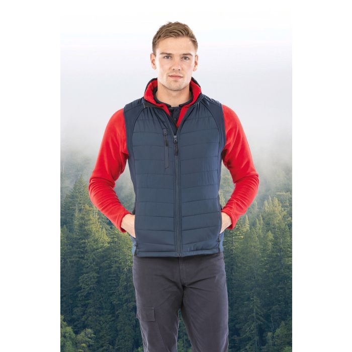 Black compass padded soft shell gilet