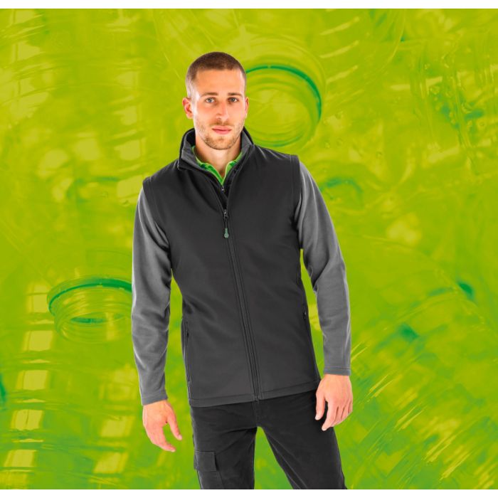 Gerecycleerde heren softshell-bodywarmer 